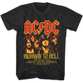 Smoke gray AC/DC t-shirt featuring Highway to Hell album track listing design