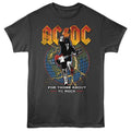 Smoke gray AC/DC t-shirt featuring AC/DC globe with wings design