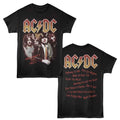 Black AC/DC t-shirt featuring Highway to Hell related song titles design