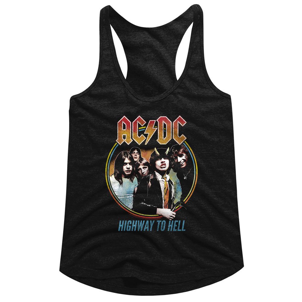 AC/DC Ladies Racerback - Highway to Hell Tricolor