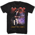 Black AC/DC t-shirt featuring Shoot to Thrill Back in Black song design