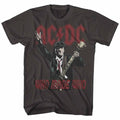 Smoke gray AC/DC t-shirt featuring Who Made Who album variant design