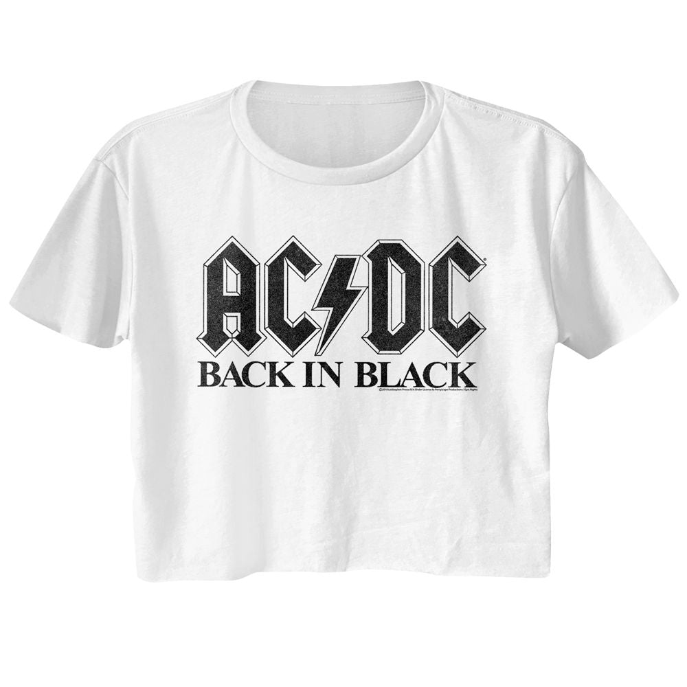 AC/DC Ladies Crop Top - Back in Black