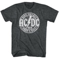 Black heather AC/DC t-shirt featuring AC/DC Rock and Roll RandR design