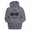 Gunmetal Heather AC/DC pullover hoodie featuring a High Voltage design