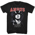 Black AC/DC t-shirt featuring Angus Young schoolboy uniform AC/DC design