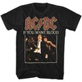 Black AC/DC t-shirt featuring If You Want Blood Youve Got It live album design