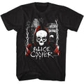 Black Alice Cooper t-shirt featuring Alice Cooper hooded skull design