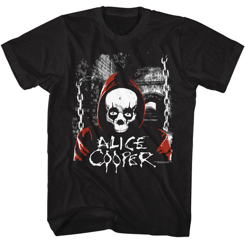 Black Alice Cooper t-shirt featuring Alice Cooper hooded skull design