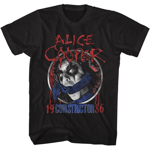 Black Alice Cooper t-shirt featuring Alice Cooper Constrictor 1986 album design