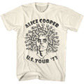 Natural Alice Cooper t-shirt featuring Alice Cooper Medusa Greek mythology design