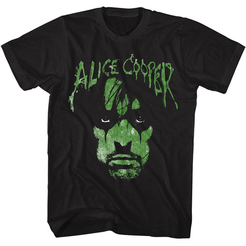 Black Alice Cooper t-shirt featuring Alice Cooper alien face sci-fi design