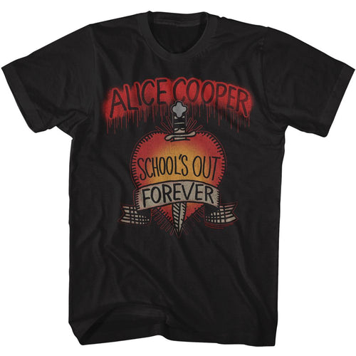 Black Alice Cooper t-shirt featuring Alice Cooper Schools Out 1972 album design