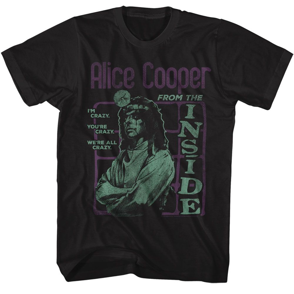 Black Alice Cooper t-shirt featuring Alice Cooper From the Inside 1978 album design