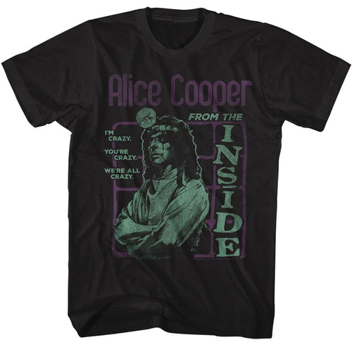 Black Alice Cooper t-shirt featuring Alice Cooper From the Inside 1978 album design
