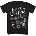 Black Alice Cooper t-shirt featuring Alice Cooper collage multi-image design