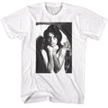 White Alice Cooper t-shirt featuring Alice Cooper black and white classic photo design