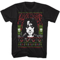 Black Alice Cooper t-shirt featuring Alice Cooper Christmas holiday novelty design
