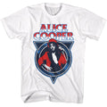 White Alice Cooper t-shirt featuring Alice Cooper AC USA Americana design