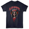 Navy Alice Cooper t-shirt featuring Alice Cooper in concert live show design