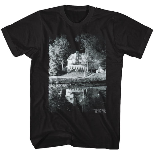 Black Amityville Horror t-shirt featuring Amityville Horror Good Night sinister bedtime design