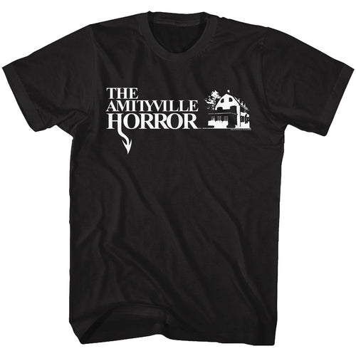 Black Amityville Horror t-shirt featuring Amityville Horror film logo design