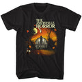Black Amityville Horror t-shirt featuring Amityville Horror house facade quarter-moon windows
