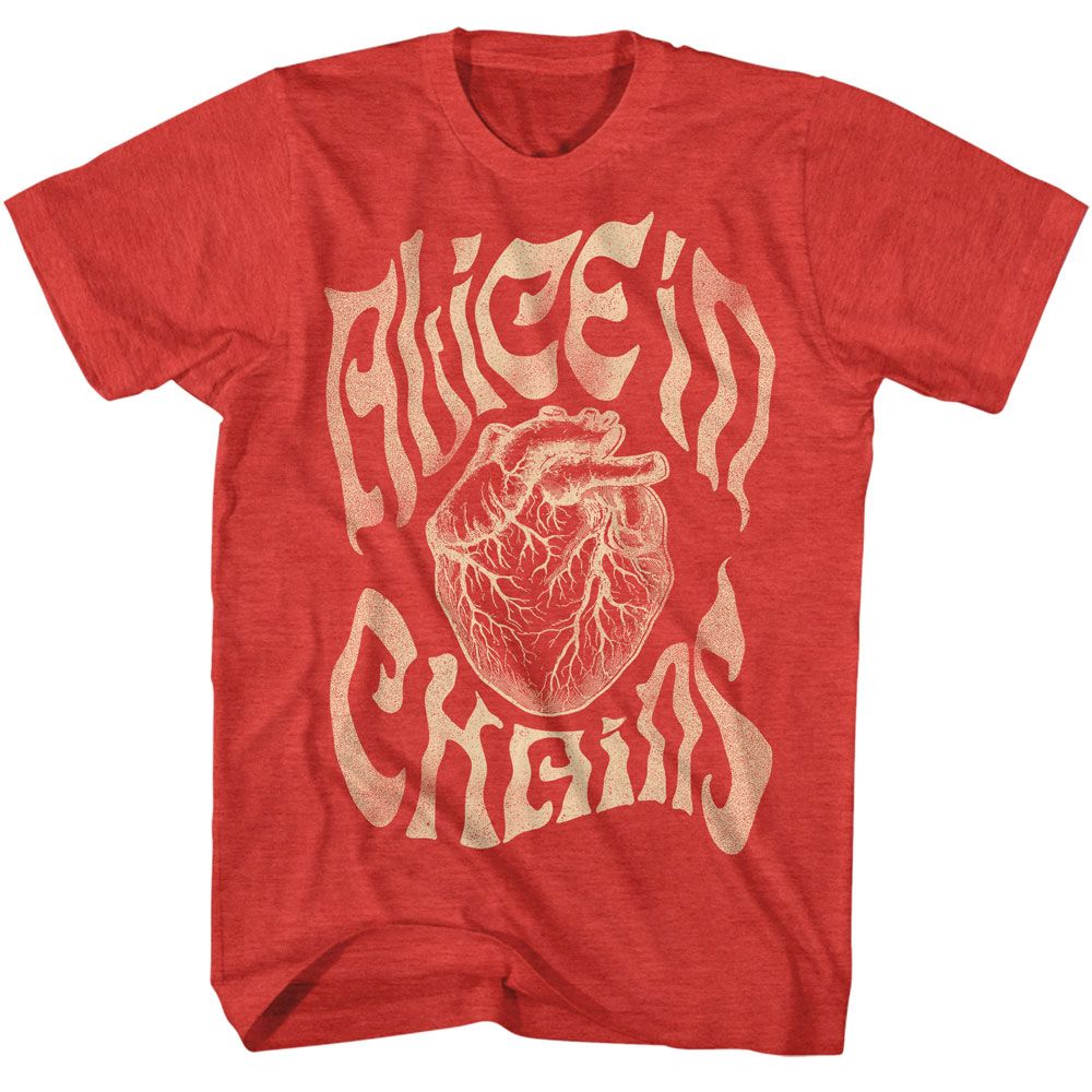 Red heather Alice in Chains t-shirt featuring Alice in Chains heart design red heather
