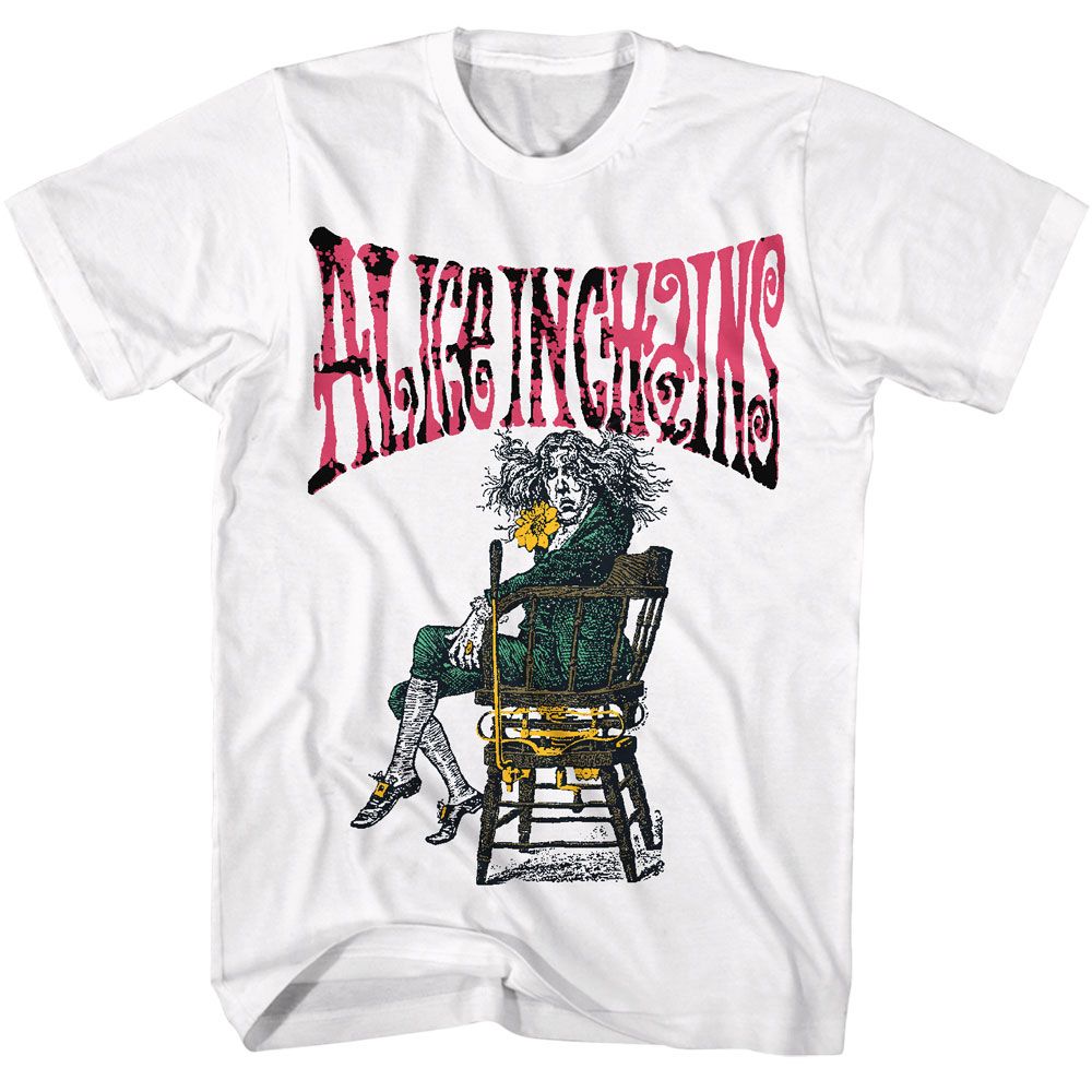 White Alice in Chains t-shirt featuring Alice in Chains Alice typography design