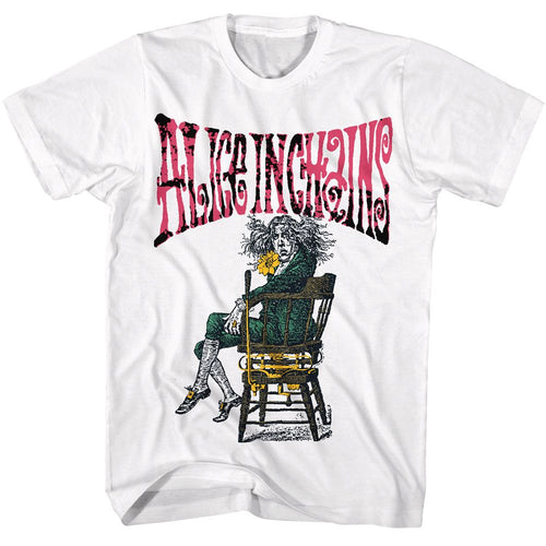 White Alice in Chains t-shirt featuring Alice in Chains Alice typography design