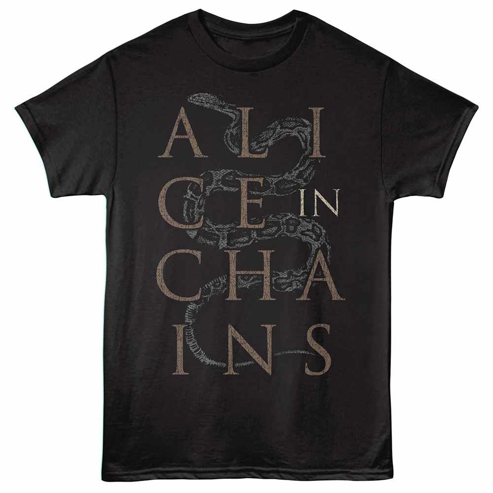 Black Alice in Chains t-shirt featuring a Snake design