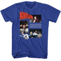 Royal blue Airplane! t-shirt featuring Airplane multiple iconic quotes and scenes design