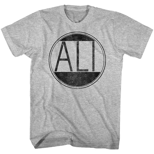 Gray heather Muhammad Ali t-shirt featuring Muhammad Ali Circle boxing legend design