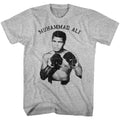 Gray heather Muhammad Ali t-shirt featuring Muhammad Ali Nough Said boxing legend design