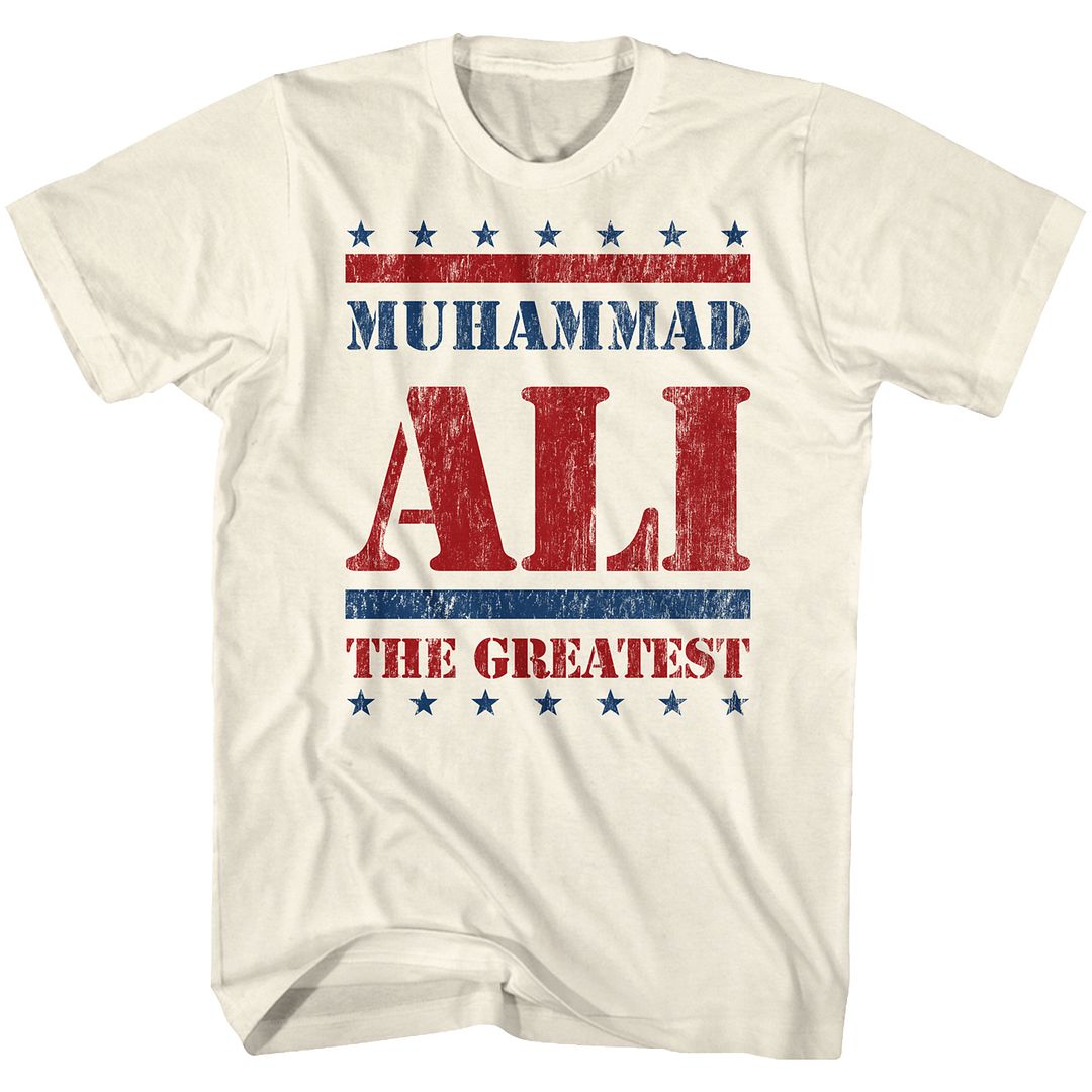 Natural Muhammad Ali t-shirt featuring Muhammad Ali Stars And Stars design