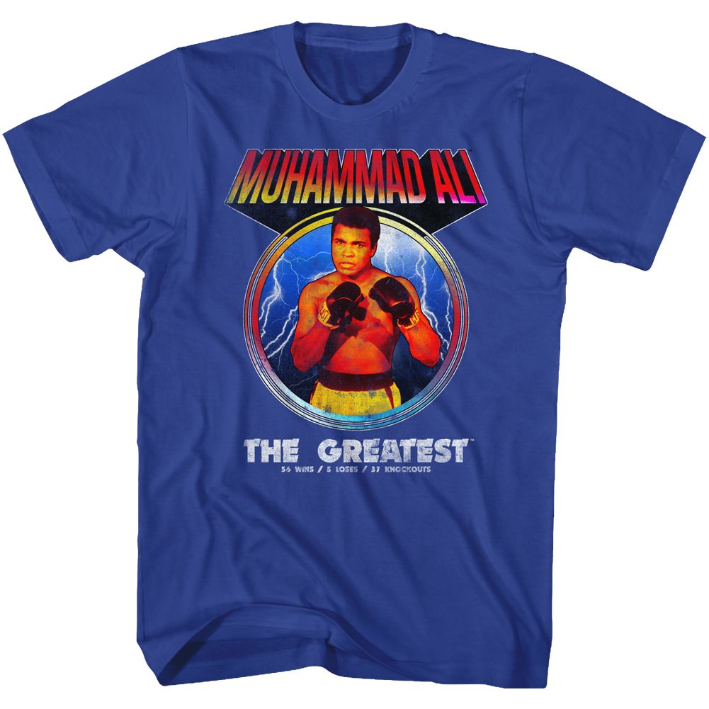 Royal blue Muhammad Ali t-shirt featuring Muhammad Ali Big Time design