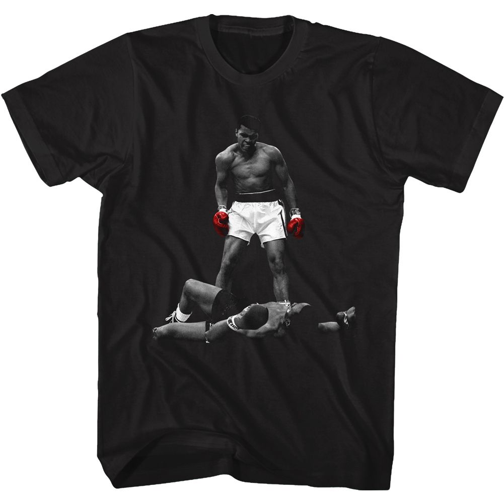 Black Muhammad Ali t-shirt featuring Muhammad Ali Whabam knockout punch design