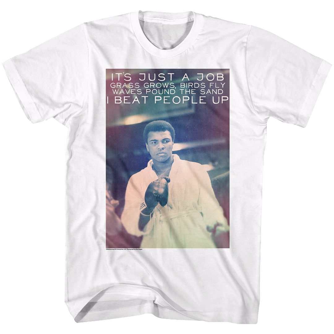 White Muhammad Ali t-shirt featuring Muhammad Ali Neato design
