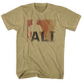 Khaki heather Muhammad Ali t-shirt featuring Muhammad Ali Ali name design