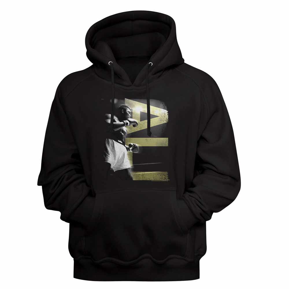 Black Muhammad Ali pullover hoodie featuring a Blur design