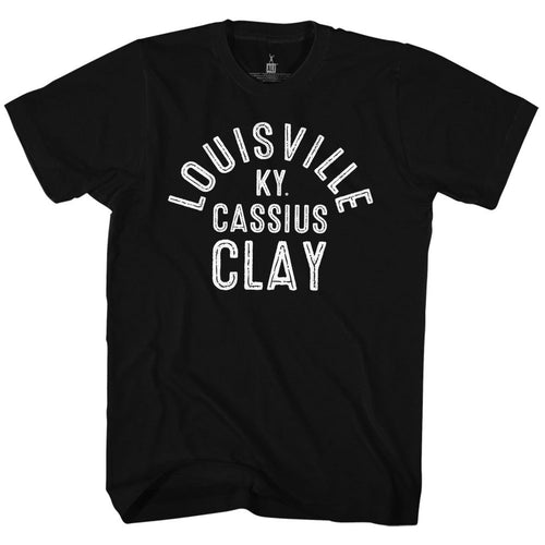 Black Muhammad Ali t-shirt featuring Muhammad Ali Louisville Kentucky hometown design
