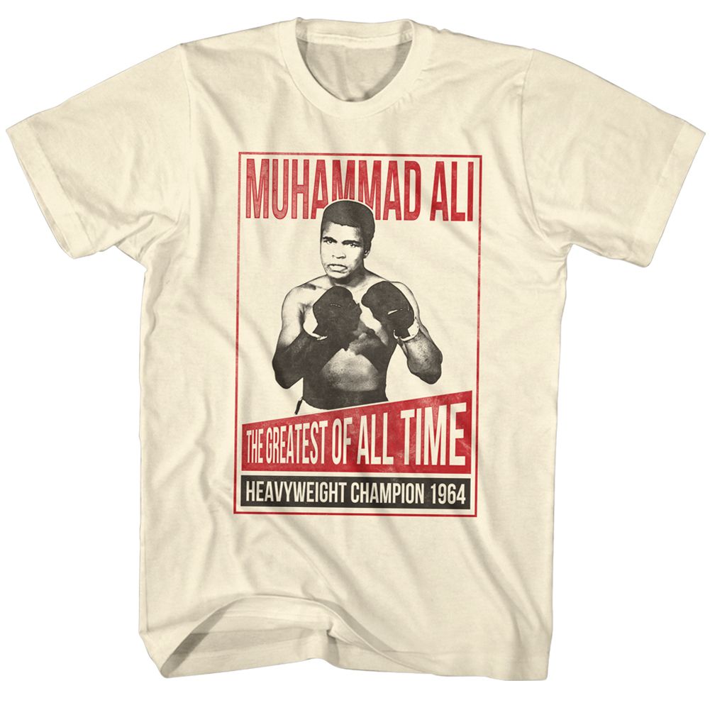 Natural Muhammad Ali t-shirt featuring Muhammad Ali Ken Regan photograph design