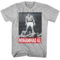 Gray heather Muhammad Ali t-shirt featuring Muhammad Ali 1068 boxing legend design