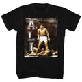 Black Muhammad Ali t-shirt featuring Muhammad Ali Holler At Your Boy boxing legend design