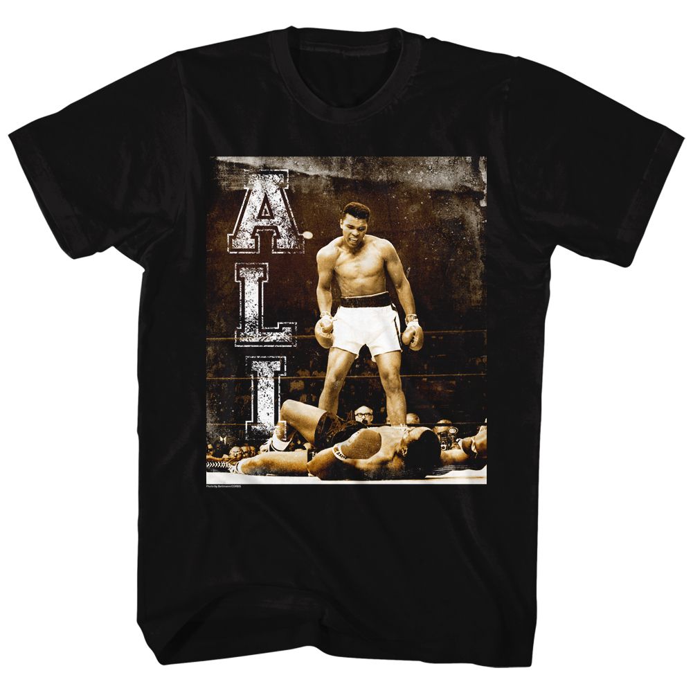 Black Muhammad Ali t-shirt featuring Muhammad Ali Holler At Your Boy boxing legend design