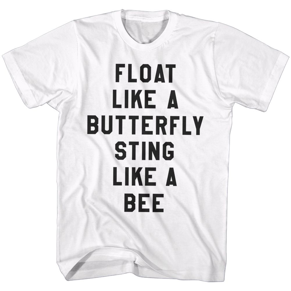 White Muhammad Ali t-shirt featuring Muhammad Ali Floatie boxing legend design