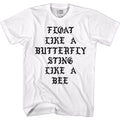 White Muhammad Ali t-shirt featuring Muhammad Ali Float quote design