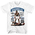 White Muhammad Ali t-shirt featuring Muhammad Ali compact name logo design
