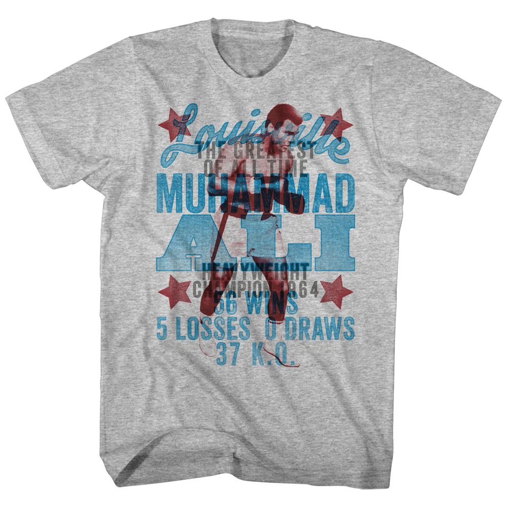 Gray heather Muhammad Ali t-shirt featuring Muhammad Ali Overlay design