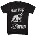 Black Muhammad Ali t-shirt featuring Muhammad Ali Heavy Champ heavyweight design